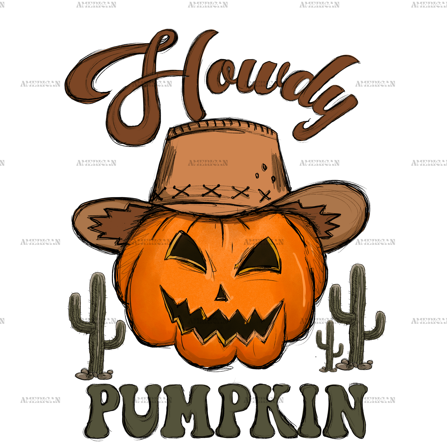 Howdy Pumpkin DTF Transfer
