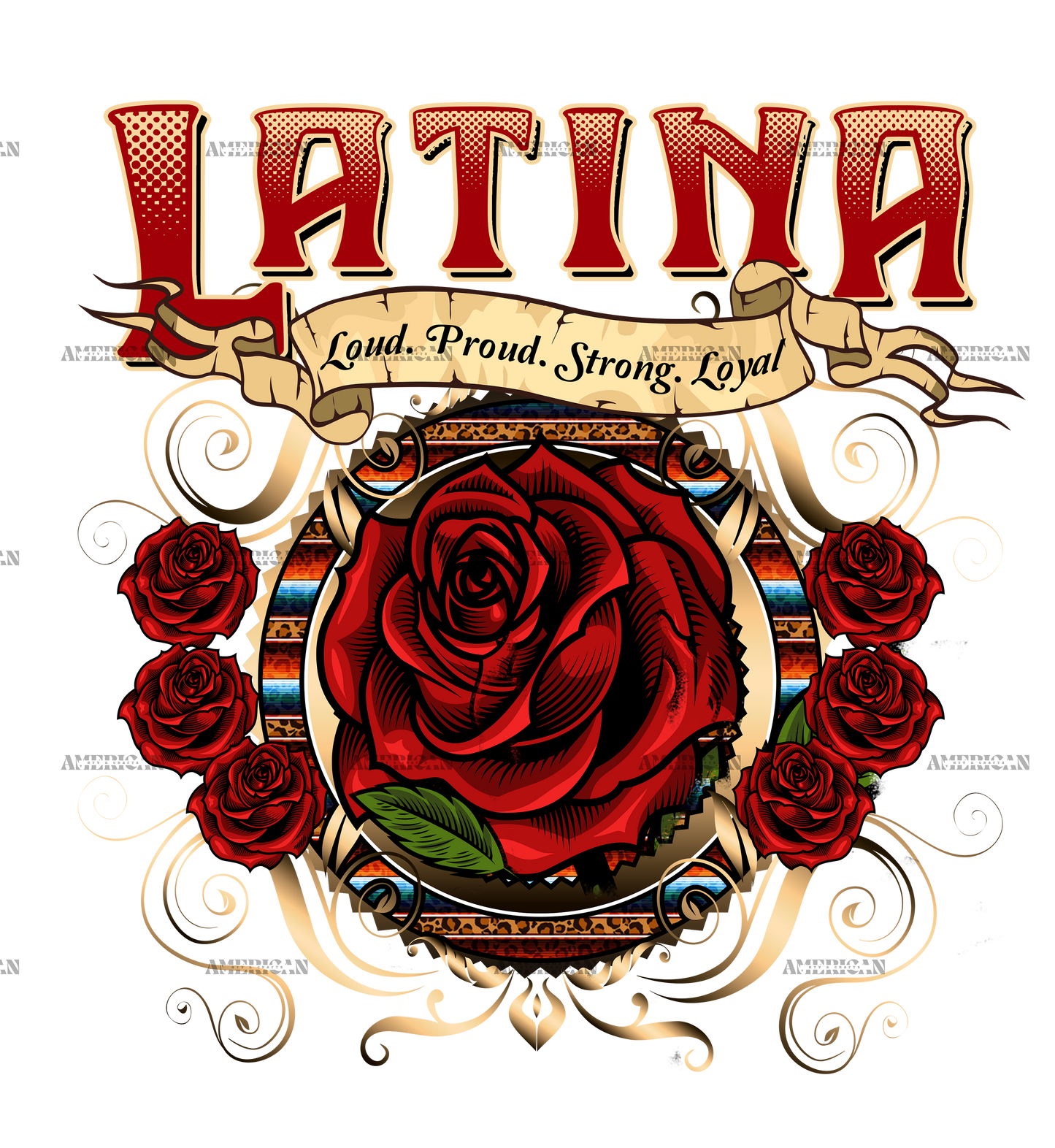 Latina Rose Dtf Transfer